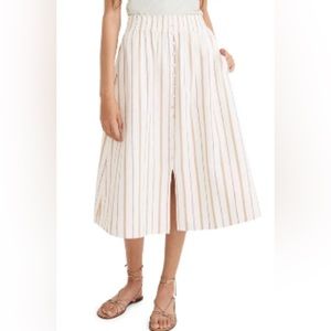 Madewell smocked waist midi skirt